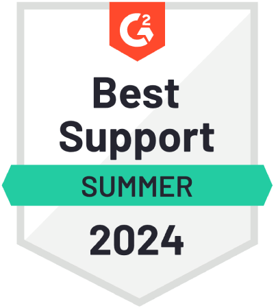 G2 Best Support badge, Summer 2024