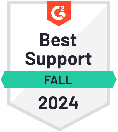 G2 Best Support badge, Fall 2024